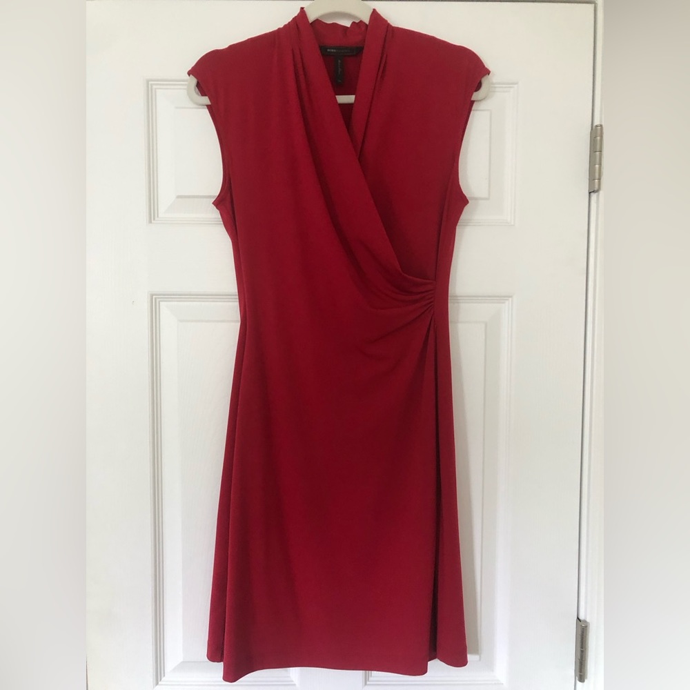BCBG cap sleeve red dress. Size XS, like new condition.